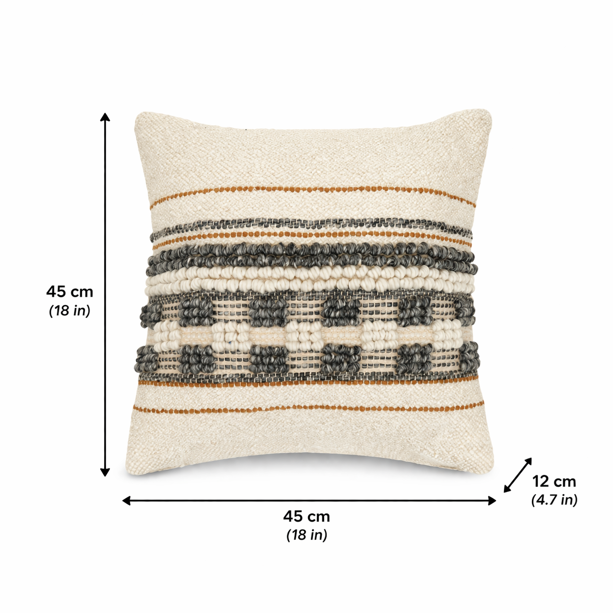 Colorful Multi Handwoven Cushion Cover – Handmade Textured Home Accent