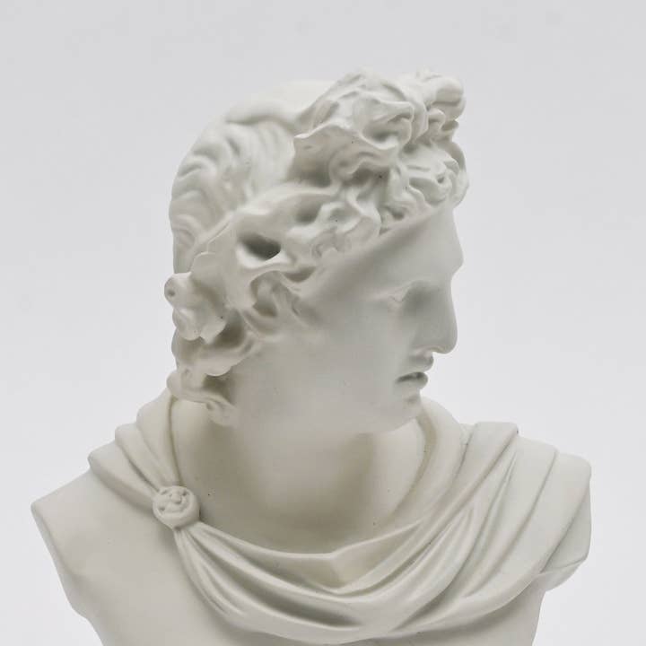 Ivory Greco-Roman Classical Bust Sculpture in Matte Resin