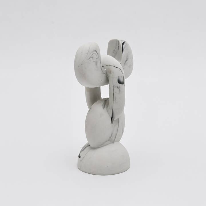 Abstract Knot Sculpture in White Matte Polyresin