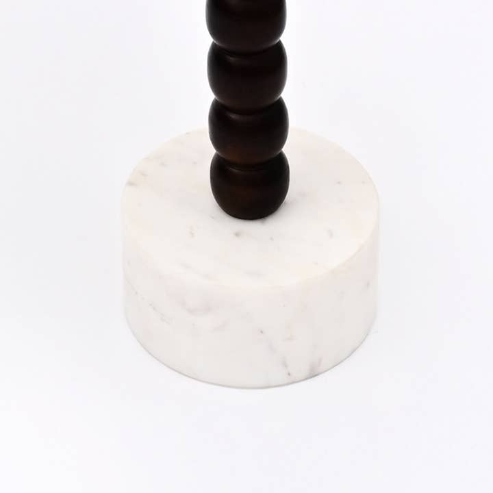Marble Wood Drink Table with Marble Top