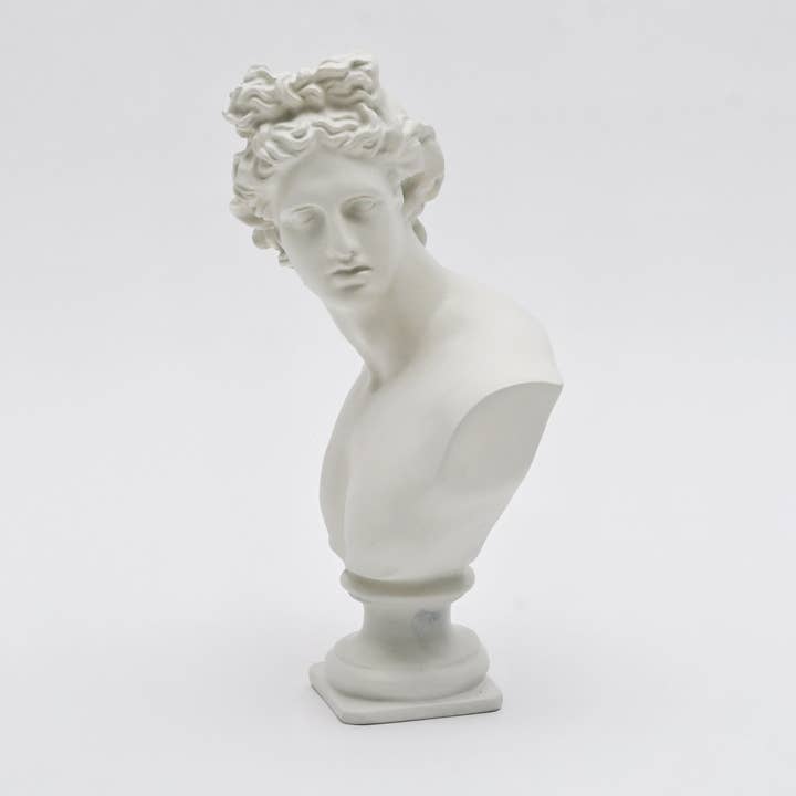 Ivory Neo-Classical Bust Sculpture in Matte Resin