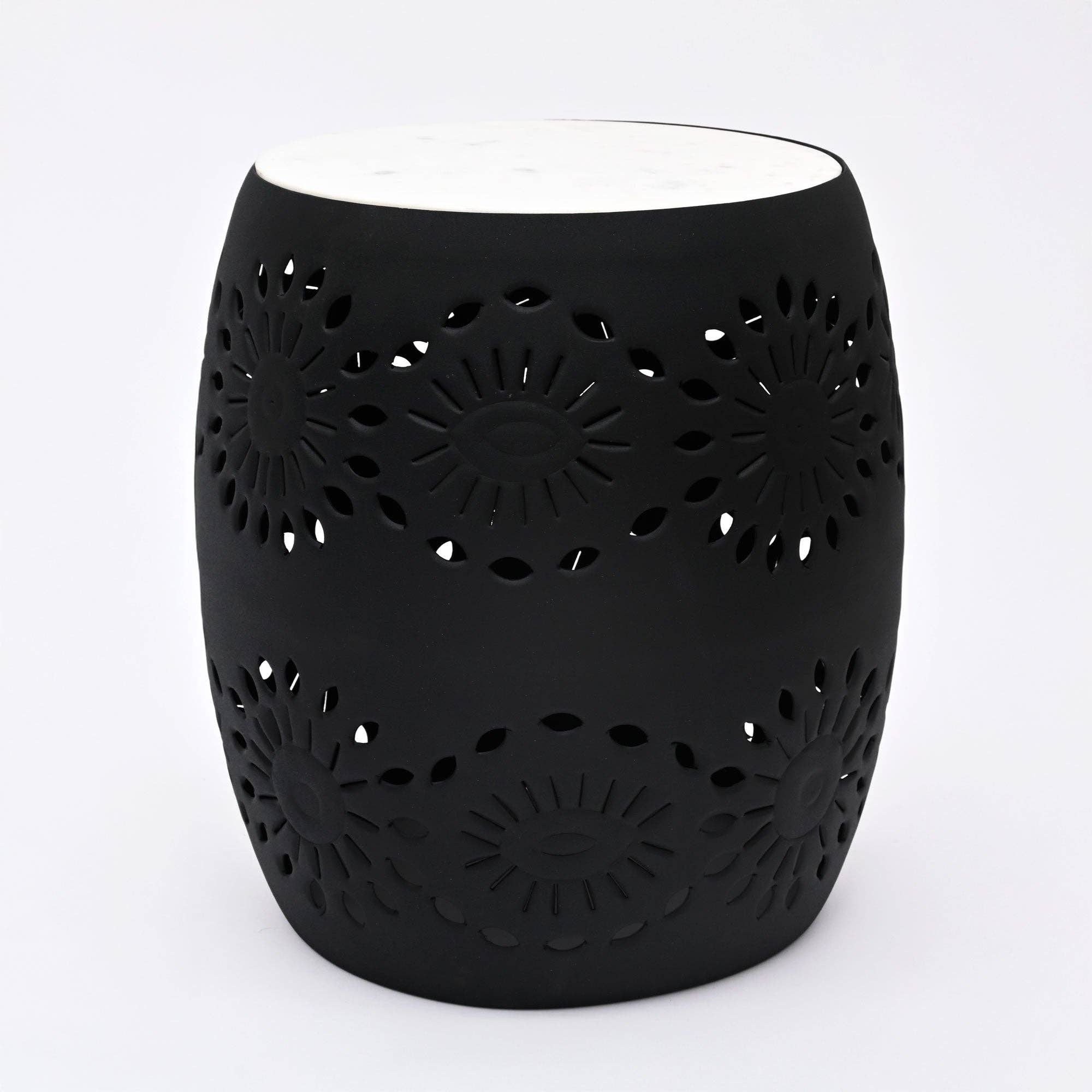Floral Cutout Table with Marble top