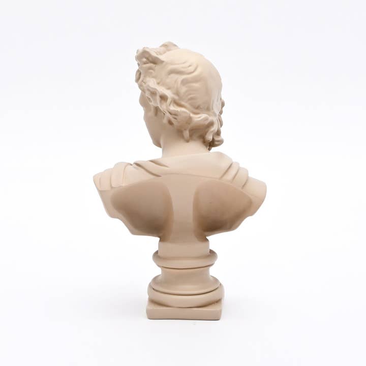 Beige Classical Greco-Roman Bust Sculpture – Resin Decorative Accent, 18.8 x 14 x 30 cm